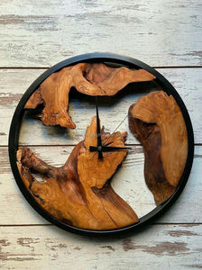 Live Edge Natural Wood <b>Wall</b> <b>Clock</b>, Rustic Wooden Statement <b>Clock</b>, Handmade <b>Wall</b> Art, <b>Modern</b> Farmhouse Home Decor - Product Image 3
