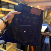 Pantalon en jean droit pour homme en coton et élasthanne, confortable, décontracté, brodé, délavé au laser, coupe bootcut évasée, fournisseur direct d'usine en gros