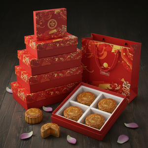 Custom Printing Personalized <b>Box</b> Mid Autumn Festival Mooncake Gift Packaging with Embossing and Foil Stamping Design - Product Image 2