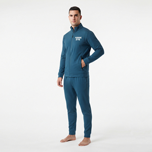 Men's Full <b>Zip</b> Tracksuit Set Solid Color Stand Collar Regular Fit <b>Joggers</b> with Side <b>Pockets</b> Breathable Polyester Nylon - Product Image 3