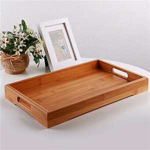 Plateau rond en bois et métal artisanal avec motif paysager, support décoratif moderne pour bougies, pour table basse - Décoration maison Ramadan - Product Image 2
