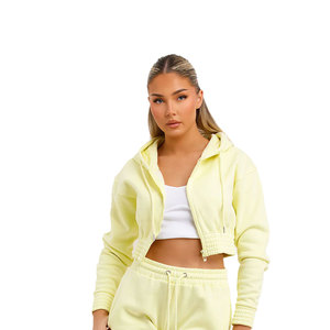 Haut de sport actif respirant et très élastique, coupe moderne, couleur unie classique, style streetwear, pour femme, été, avec capuche - Product Image 5