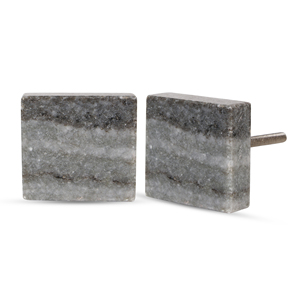 Pomos de mármol gris de lujo hechos a mano Shubham, tiradores decorativos de piedra para cajones y puertas de armario, finos. - Product Image 1