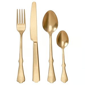 Couverts de table élégants et luxueux – Cuillère, fourchette et couteau en acier inoxydable finition or pour hôtels et restaurants - Product Image 3
