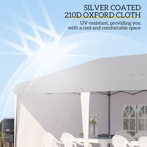 "20FT X 10FT White Pop up <b>Canopy</b> <b>Tent</b> with 4 Sidewalls & Carry Bag for Garden Patio" - Product Image 6