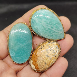 Piedras Preciosas Mixtas de Latón Ranuradas, Nueva Llegada, Piedras Curativas de Cristal Increíbles, Cabujones a Granel para la Fabricación de Joyas - Product Image 6