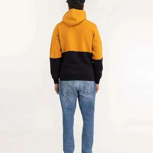 Sudadera con Capucha Negra y Amarilla para Hombre, Sudadera Informal con Bloques de Color, Sudadera de Forro Polar para Invierno - Product Image 6