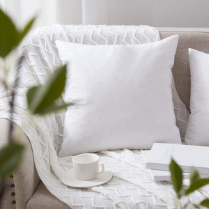 Oreiller de lit rectangulaire blanc de luxe, 100% coton, garnissage 100% polyester, couleur unie, bordure dorée, design moderne, 200 fils au pouce carré - Product Image 3