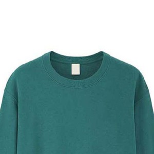 Suéter Clásico Informal de Color Sólido con Cuello Redondo, Corte Regular, Tejido de Punto, Unisex, Estilo Otoñal, Verde, Manga Larga, Corte Holgado - Product Image 2