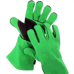 Gants de soudure industriels en cuir de vachette pleine fleur à double paume, robustes, avec protection améliorée des mains, doublement renforcés - Product Image 3