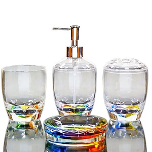 Ensemble d'accessoires de salle de bain écologiques classiques en acrylique imperméable et faciles à nettoyer, 4 pièces - Product Image 1