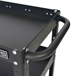 Heavy Duty Matte Black Powder Coated Steel Utility Cart Family keywords: for Garage <b>Workshop</b> <b>Storage</b> Use - Product Image 2