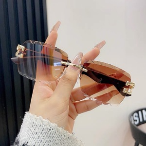 Gafas de Sol de Moda 2024 con Montura Metálica sin Aro y Estampado de Leopardo, Gafas de Sol de Lujo para Hombre con Protección Solar - Product Image 3