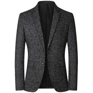 Blazer Homme Tendance Haut de Gamme 100% Coton à Simple Boutonnage 2026 – Veste de Costume Élégante et Décontractée à Col Montant Coupe Slim - Product Image 3
