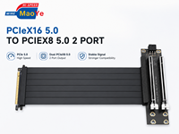 Carte d'extension PCIe Gen5 X16 2 ports X8 sans perte de performance, Riser GPU pour calcul IA, faible EMI, PCB 6 couches, anti-interférence, en stock