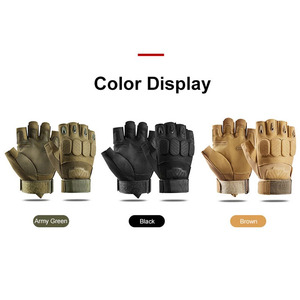 Gants tactiques personnalisés à demi-doigts avec protection des articulations, respirants et légers pour la gym, les sports et la moto - Product Image 4