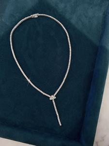 Wholesale 18K Solid Gold Real Natural Diamond Tennis Necklace <b>Iced</b> <b>Out</b> Eternity Link <b>Chain</b> for Wedding Banquet Fine Jewelry - Product Image 4