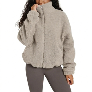 Abrigo Largo de Mujer Beige de Piel Sintética con Doble Botonadura, Cuello Alto, Grueso, Transpirable e Impermeable para Invierno - Product Image 1