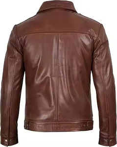 Chaqueta de Cuero de Piel de Oveja Genuina para Hombre de Primera Calidad |   Nuevo Abrigo de Cuero de Invierno de Diseño Moderno |   OEM al por Mayor - Product Image 2