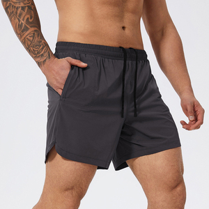 Top Quality Men Quick Dry Breathable Sports Shorts Elastic Waist Knitted Solid Pattern Nylon Shorts for Men's - Product Image 4