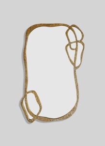Contemporary <b>Brass</b> <b>Mirror</b> With Abstract Loop Design Wall Decor New Arrival At Lowest Cost - Product Image 1