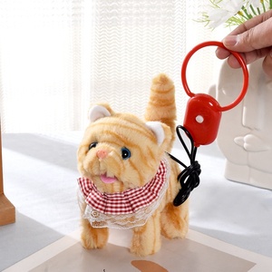 Jouet en peluche électrique pour chat qui miaule et marche, avec corde, pour enfants - Product Image 3