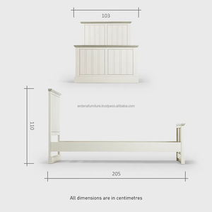 Lit rond en teck massif écologique Ardena, design minimaliste moderne, taille standard, durable, non pliable, utilisation en appartement ou en villa - Product Image 6