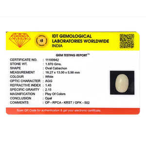 Natural Rough Opal Loose Gemstone 9.35 Carat Certified Wholesale 20mm - Product Image 4