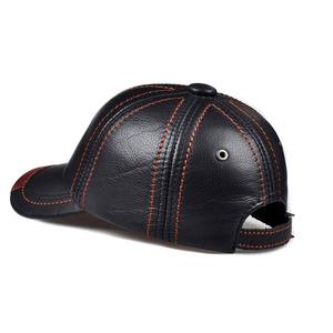 Casquette de baseball unisexe réglable en cuir, chaude pour l'hiver, avec visière, style sport, décontractée, unie, type Dad Cap, Snapback, couvre-chef - Product Image 6
