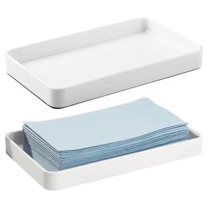 Plateau porte-serviettes carré plat en acier inoxydable, moderne et luxueux, pour salle à manger, salon, buffet et réceptions - Product Image 1