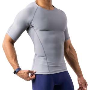 Nouvel Arrivage T-shirt de Sport Homme Col Rond Bleu Uni 100% Coton Tissu Tricoté de Haute Qualité Écologique Personnalisable OEM Séchage Rapide - Product Image 1