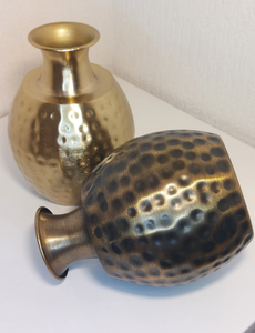 Handmade Hammered Aluminum Gold <b>Vase</b> Antique Rustic Style Decorative Floral Container for Office Desktop & Interior Design <b>Vases</b> - Product Image 2