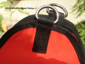 Red <b>Canvas</b> Horse Feed Bag Adjustable Strap Rectangular Leather Patch Durable Feeding Bag Bulk Wholesale OEM Supplier - Product Image 5