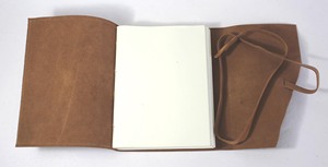 Carnet en cuir marron A5 personnalisable, fait main, papier en coton recyclé, couverture rigide, impression personnalisée, agenda, cadeau, 100 feuilles - Product Image 3