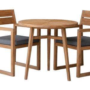 ARTERRA Luxury Teak Garden <b>Bistro</b> Set Outdoor Round Dining <b>Table</b> and Chairs Premium Patio Balkon Restaurant Furniture - Product Image 2