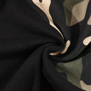 Sweat-shirt à capuche court pour femme, tricoté, à manches camouflage color block, coupe ample, respirant, à manches longues, style décontracté automne - Product Image 6
