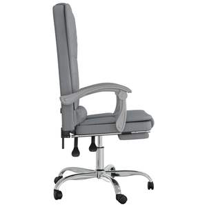 Chaise de bureau de massage gris clair - Product Image 4