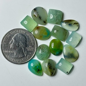 Cabujones de ópalo peruano lisos con base plana, piedras preciosas sueltas de formas variadas para la fabricación de joyas. - Product Image 1
