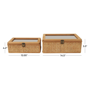 Caja de Almacenamiento de Ratán de Lujo con Tapa, Organizador de Mimbre, Cesta Natural, Decoración del Hogar, Ecológica, Proveedor Mayorista OEM para Exportación - Product Image 3
