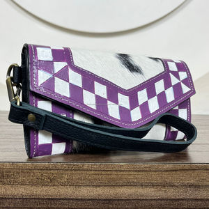 2025กระเป๋าสตางค์หนังลายตารางหมากรุกสำหรับผู้หญิง, สไตล์ใหม่กระเป๋าถือหนังวัวอเนกประสงค์ความจุมาก - Product Image 4