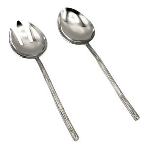 Contemporary Metal salad <b>serving</b> <b>spoon</b> and fork set ideal for modern dining table arrangements - Product Image 1