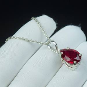 จี้ทับทิมสีแดงเดือนกรกฎาคม สร้อยคอเงินแท้ 925 ของขวัญวันครบรอบวันเกิด เครื่องประดับสำหรับเธอ - Product Image 3