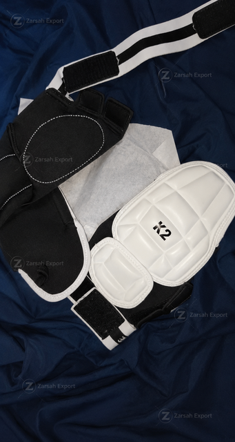 ZARSAH EXPORTS K2 Taekwondo Protective Gear Black White Other Polyester Lining Durable Unisex Martial Arts Equipment