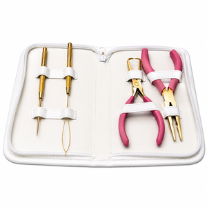 Kit Profesional de Herramientas para Extensiones de Cabello Rosadas, Set de Aplicación de Micro Anillos y Cuentas con Alicates y Herramientas de Bucle - Product Image 1