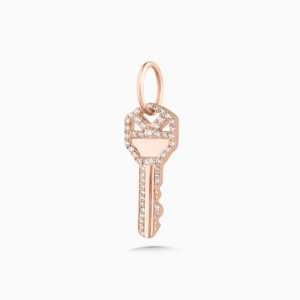จี้รูปกุญแจประดับเพชรแล็บโกรว์ 14K 18K ทองคำแท้ ดีไซน์เรียบหรู สไตล์มินิมอล เหมาะสำหรับใส่ทุกวัน พร้อมใบรับรอง - Product Image 5