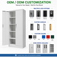 Armoire de classement en métal noir robuste, armoire en acier avec étagère réglable pour les besoins d'organisation du garage et du bureau