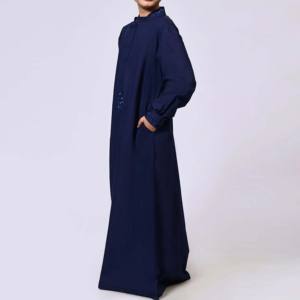 Túnica Larga de Alta Calidad para Hombre, Estilo Árabe Islámico de Oriente Medio, Cuello en V, Holgada, Thobe, Abaya, Vestido Musulmán Modesto de Algodón, Tallas Grandes para Niños - Product Image 3