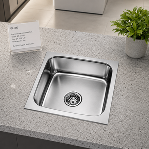 Stainless Steel Undermount 304 Grade Single Bowl <b>Kitchen</b> <b>Sink</b> Brushed Finish Square Minimalist - Product Image 4
