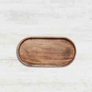 Wooden Oval Storage <b>Tray</b> Minimalist Design Single Tier Durable Unfinished Finish For Table Use custom wooden serving <b>tray</b> - Product Image 1
