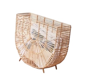 Minimalist Home Interior Accessory Handwoven Rattan Rectangular Magazine Holder for Office Furniture or Living Room Decor - Product Image 3